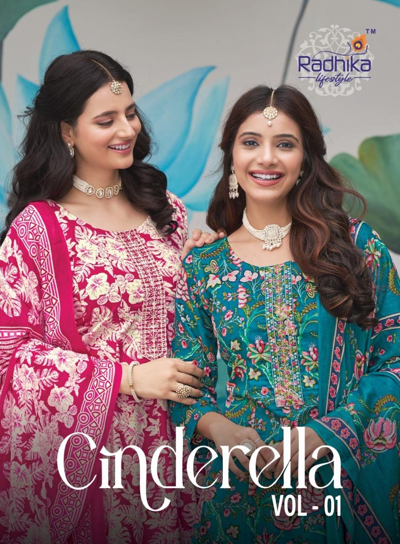 radhika lifestyle cinderella vol 1 series 1001-1008 HEAVY PURE  COTTON wholesale suit