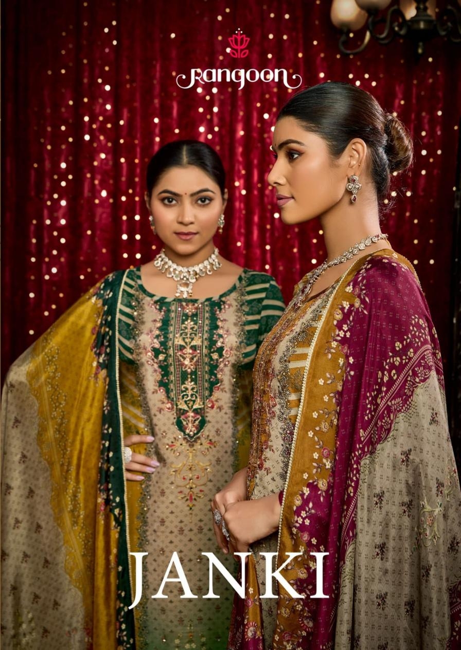 rangoon janki series 5531-5534 muslin wholesale suit 