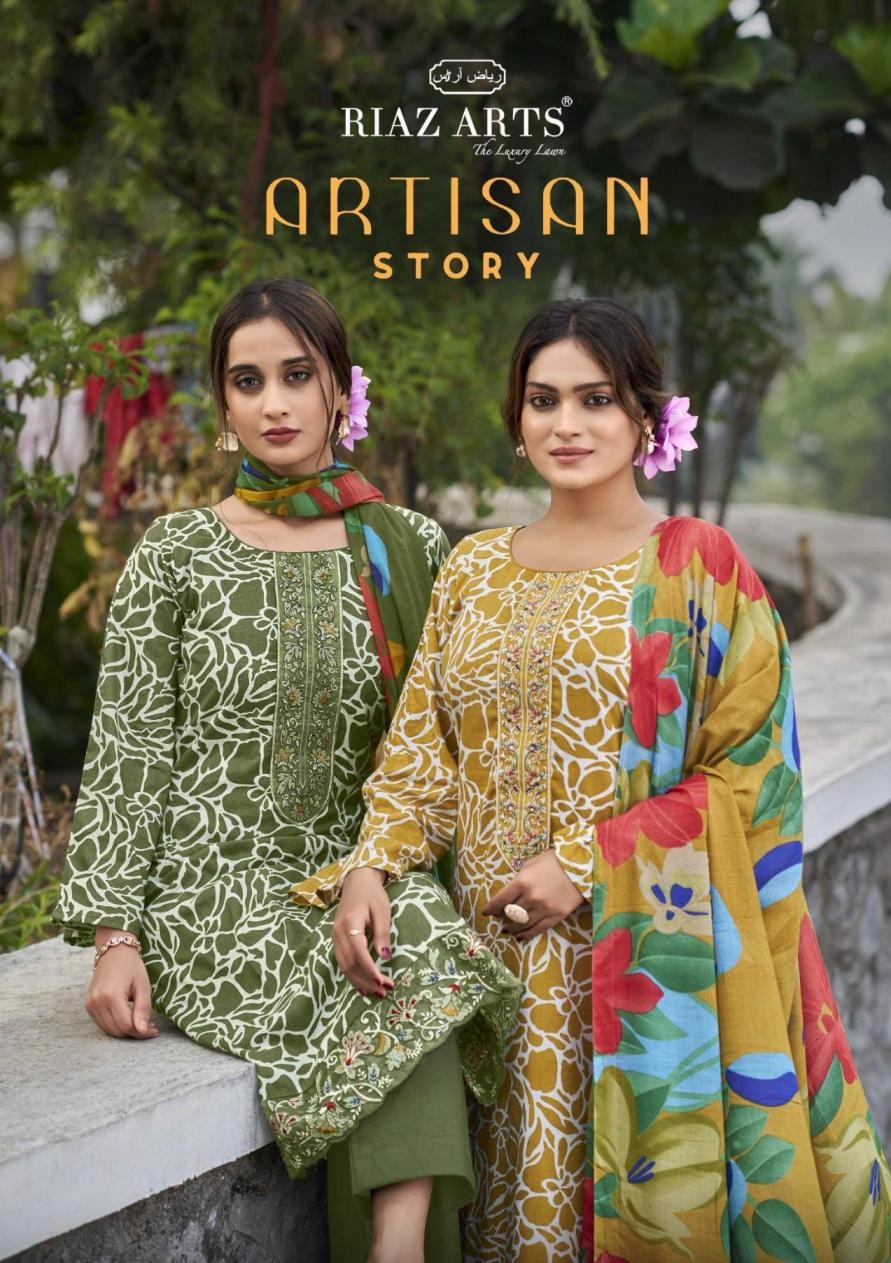 Riaz arts artisan story series 1001-1006 lawn wholesale suit