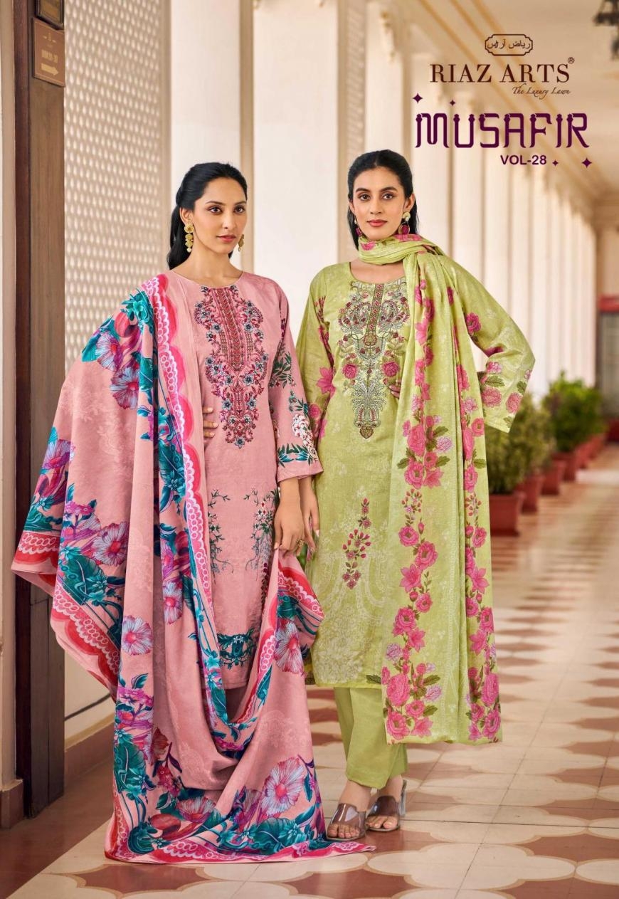 Riaz arts musafir vol 28 series 5001-5004 cotton wholesale suit