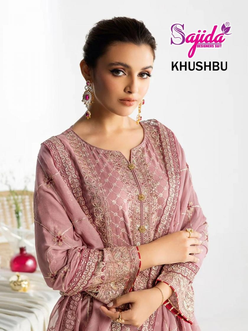 sajida designer khushbu 1030-1032 GEORGETTE wholesale suit 