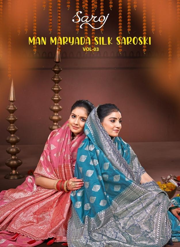 Saroj Man maryada silk saroski vol-3 series 100-1004 silk wholesale saree