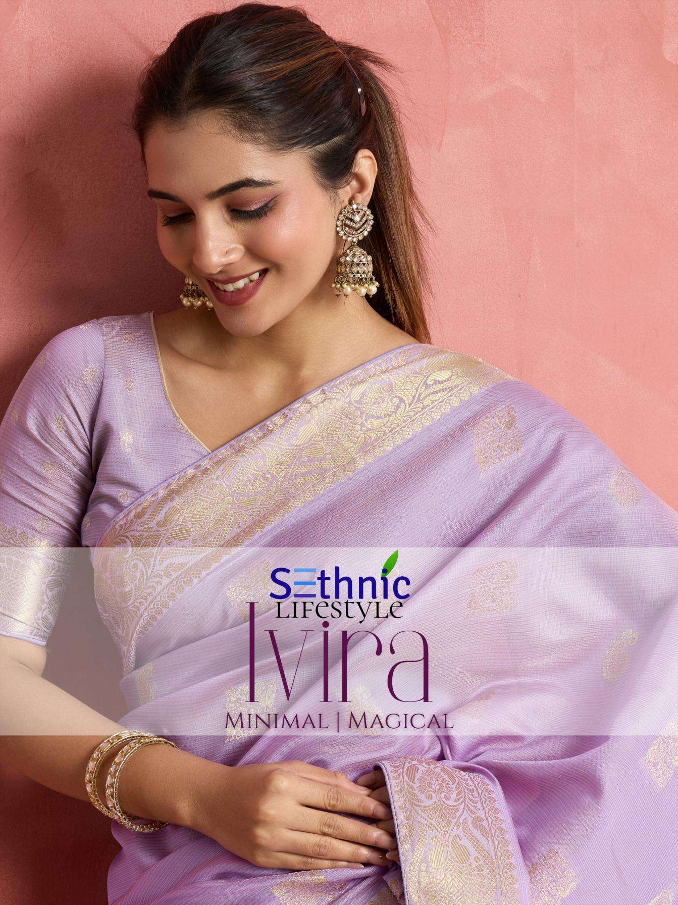sethnic lifestyle ivira series 88001-88004 Self Pattern Soft Silk wholesale saree