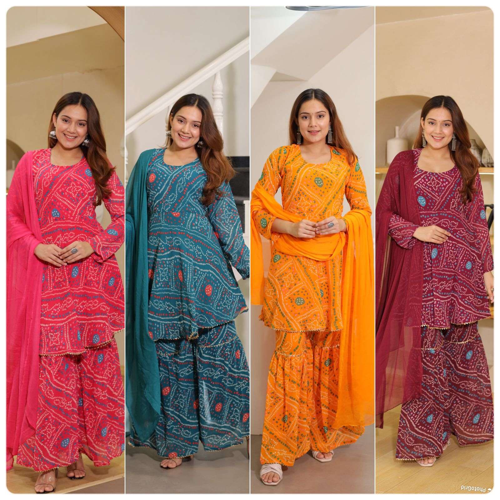 Sharara Special Faux Georgette Print  With back pattern Sharara suit