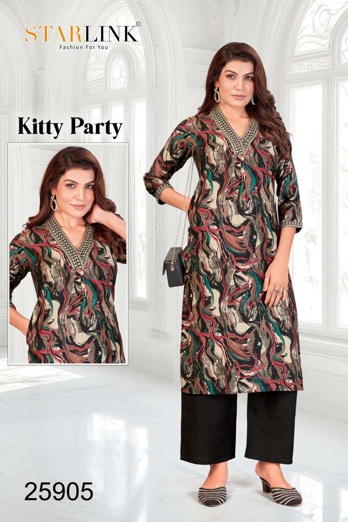 starlink kitty party vertican print wholesale kurti with pair