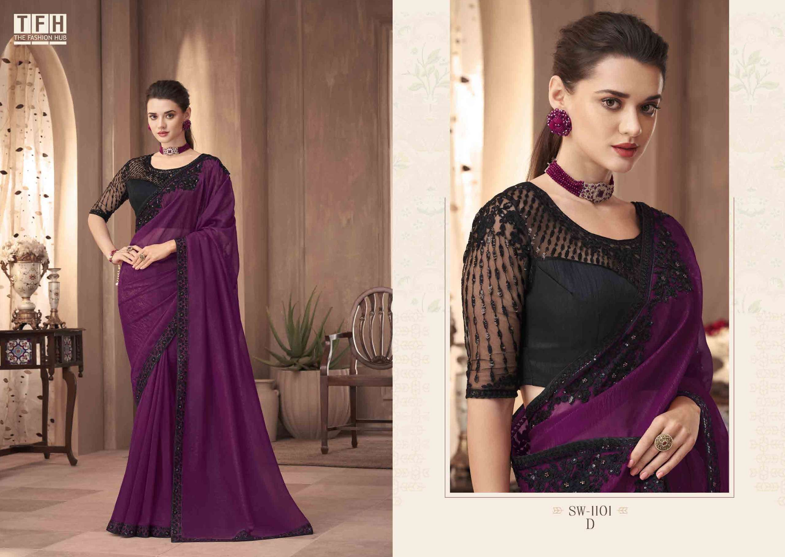 TFH GALAXY designer FANCY MATERIAL whoelsale saree