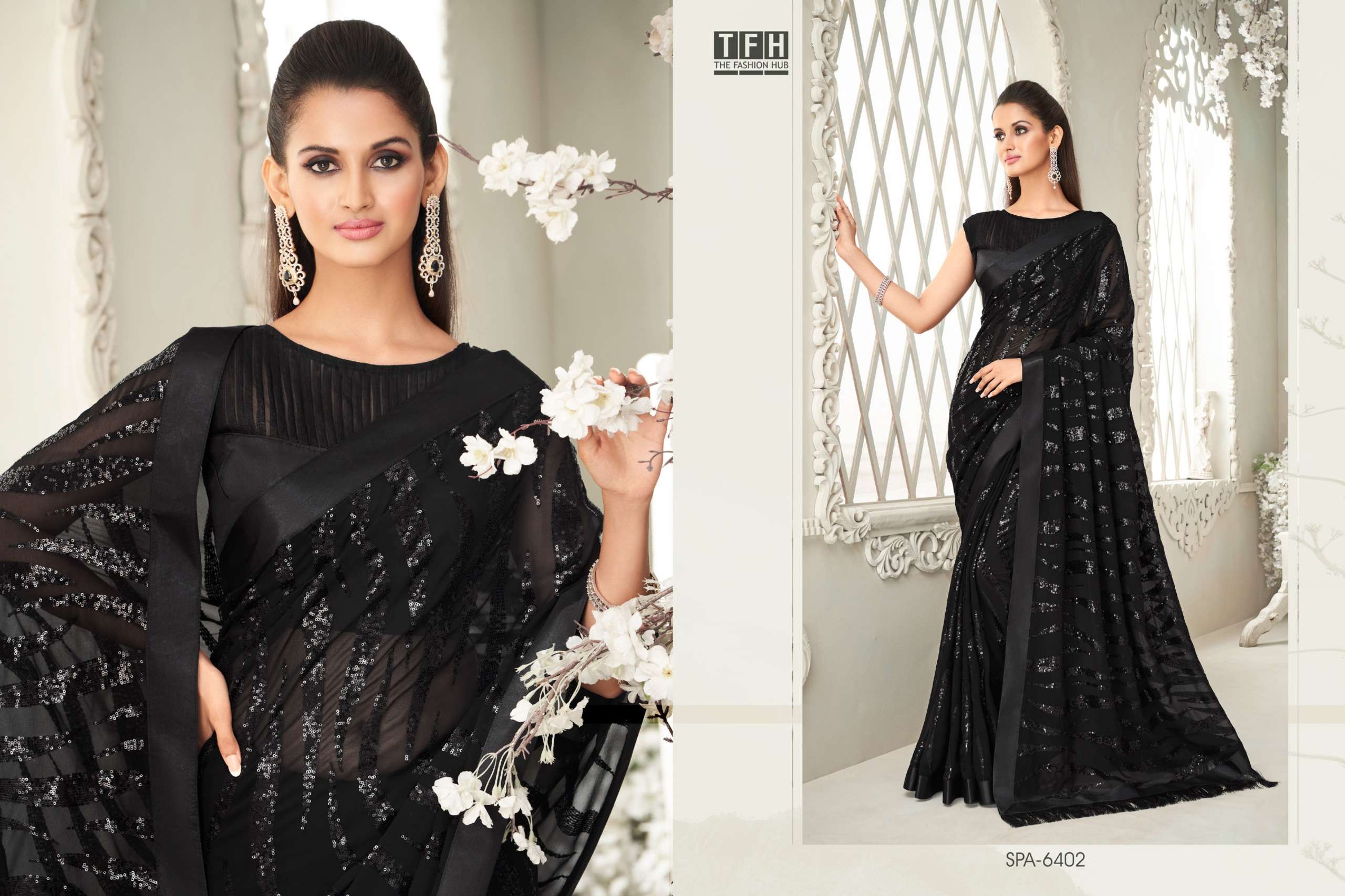 TFH RANI SMOOTH GEORGETTE wholesale saree