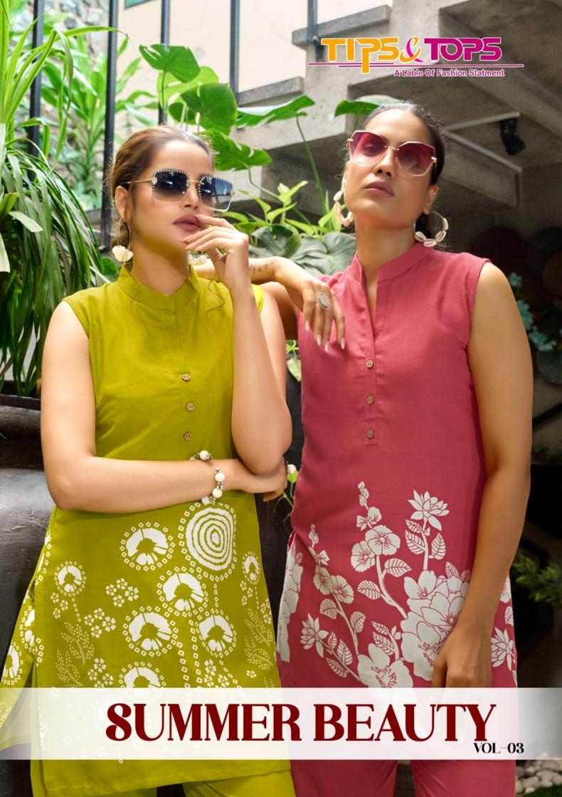 tips & tops summer beauty vol 3 series 3001-3006 Reyon Print wholesale co-ord sets