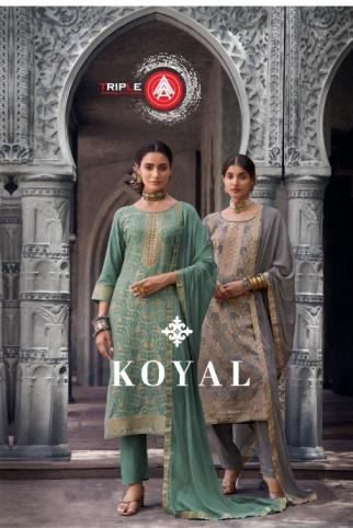 Triple a koyal series 17311-17316 muslin jacquard suit
