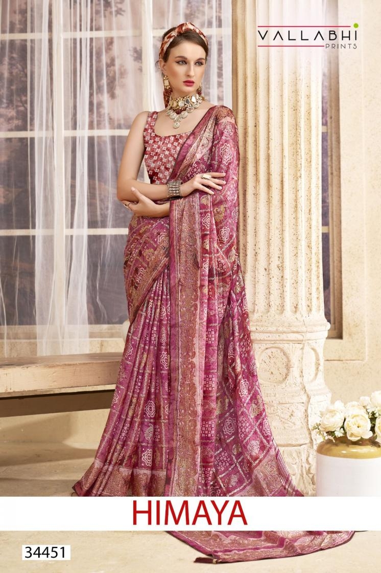 vallabhi lite himaya series 34451-34456 chiffon wholesale saree