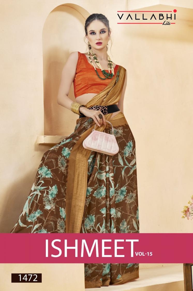 vallabhi lite ishmeet vol 15 series 1472-1477 georgette wholesale saree