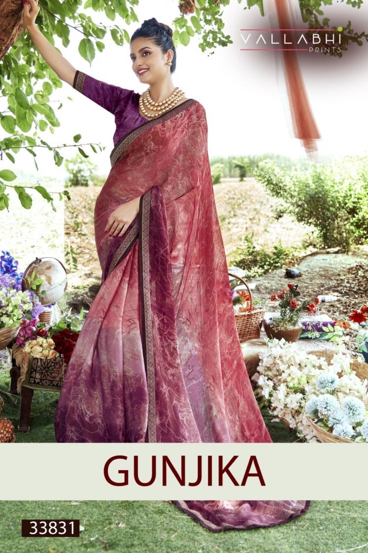 vallabhi prints gunjika series 33831-33836 CHIFFON wholesale saree