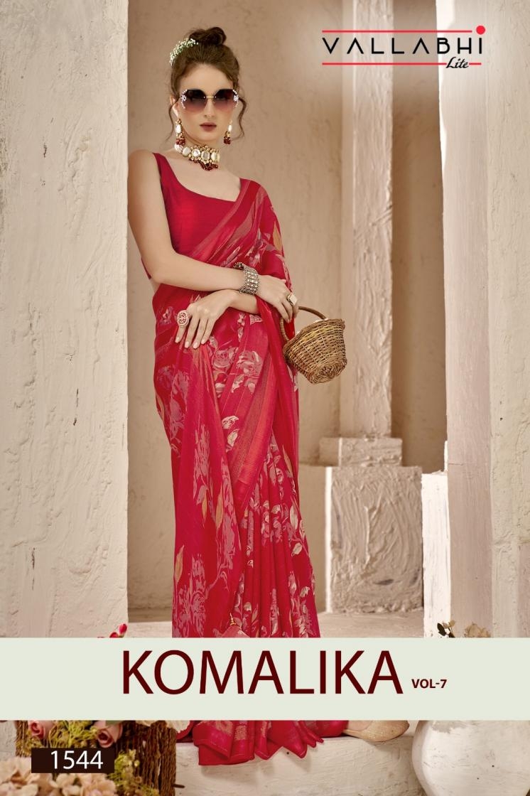 vallabhi prints komalika vol 7 series 1544-1549 MOSS GEORGETTE wholesale saree