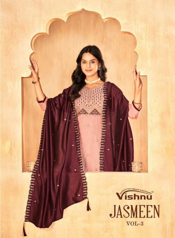 vishnu jasmeen vol 3 series 26001-26011 vichitra silk wholesale suit 