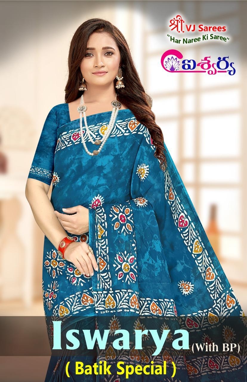 VJ Iswarya Batik Speical Vol-01  Heavy Cotton Printed wholesale saree