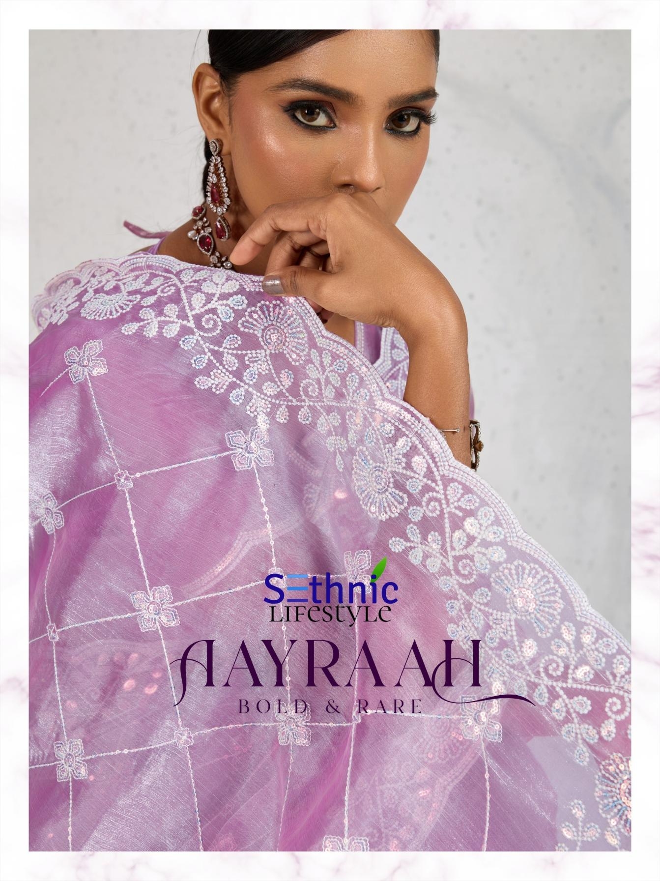 aayraah sethnic lifestyle series 91001 TO 91004 burberry trendy saree in wholesaler surat