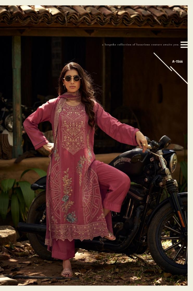 aiqa lifestyle harley series 1561 to 1566 berg cotton hit design salwar kameez in wholesale surat