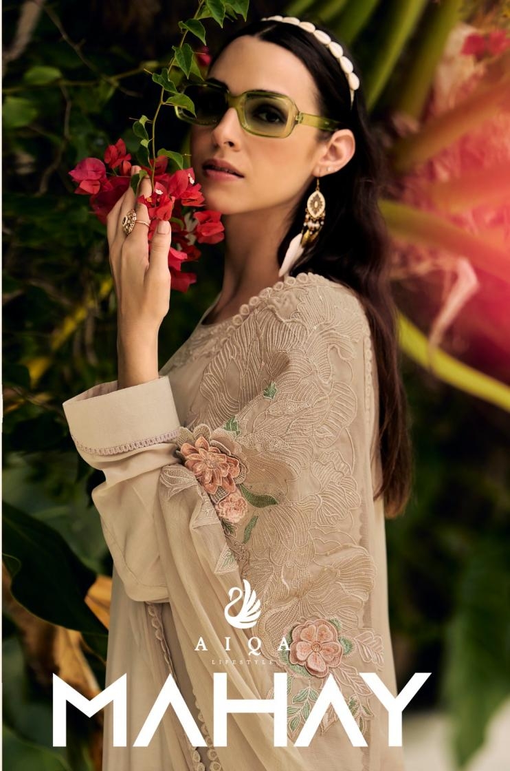 aiqa lifestyle mahay series 1573 to 1578 berg muslin silk salwar kameez in wholesale surat