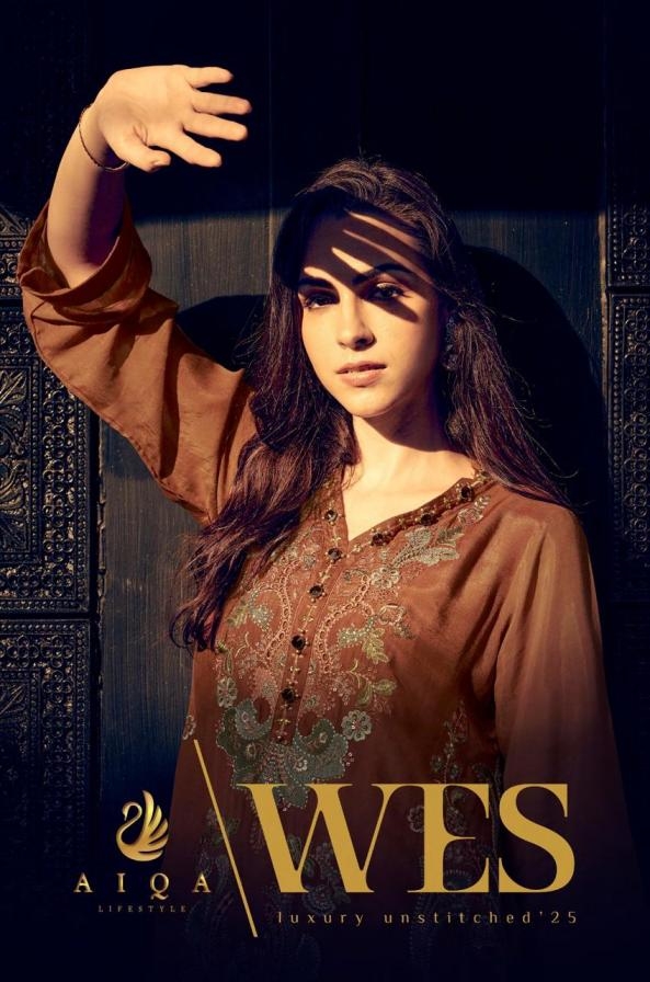 aiqa lifestyle wes series 1549 to 1554 muslin silk hit design salwar kameez in wholesale surat