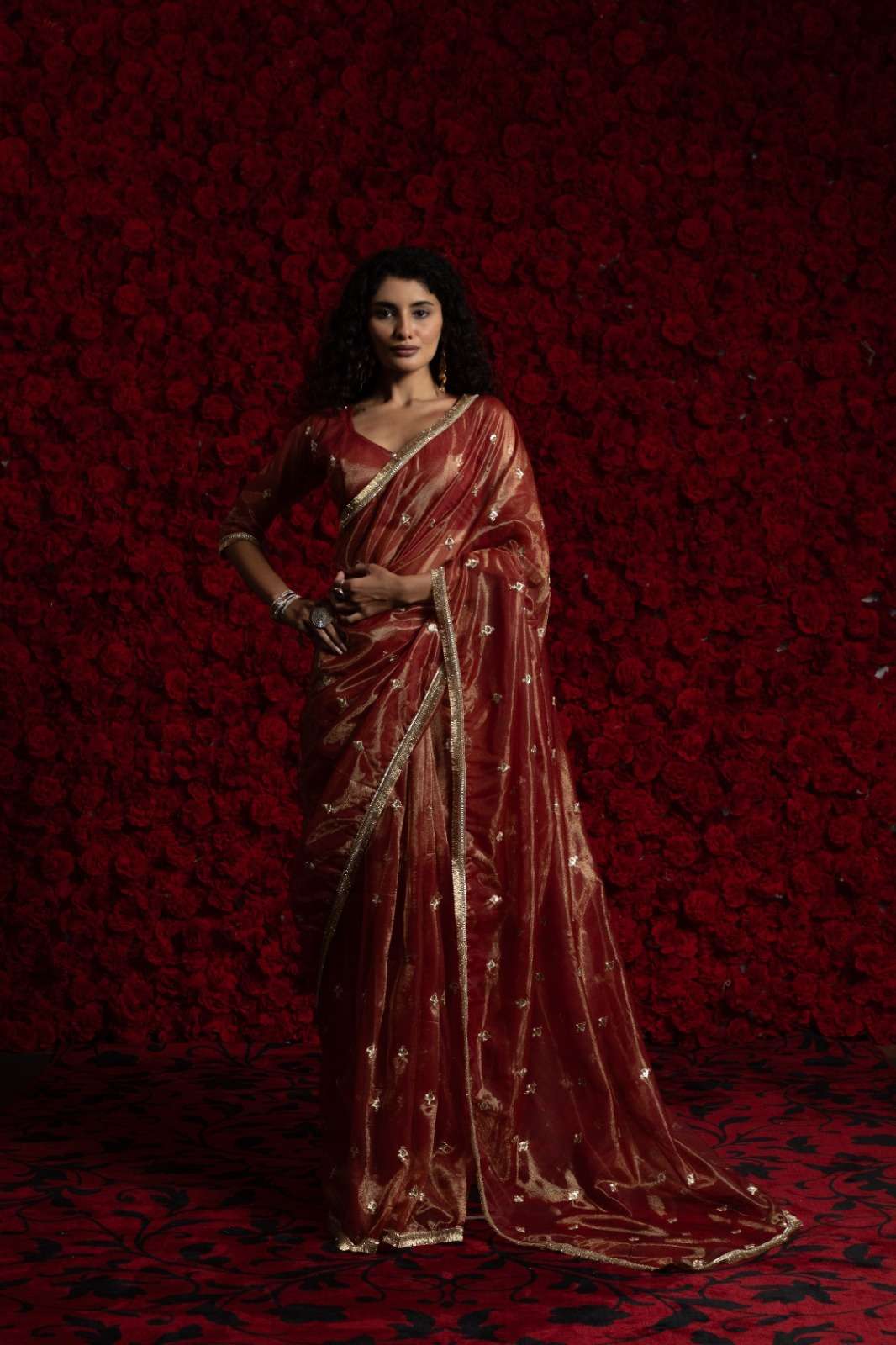 Akshaya 111A TO 111E net organza Zari Embroidery With Handmade Lace Work saree in wholesale surat