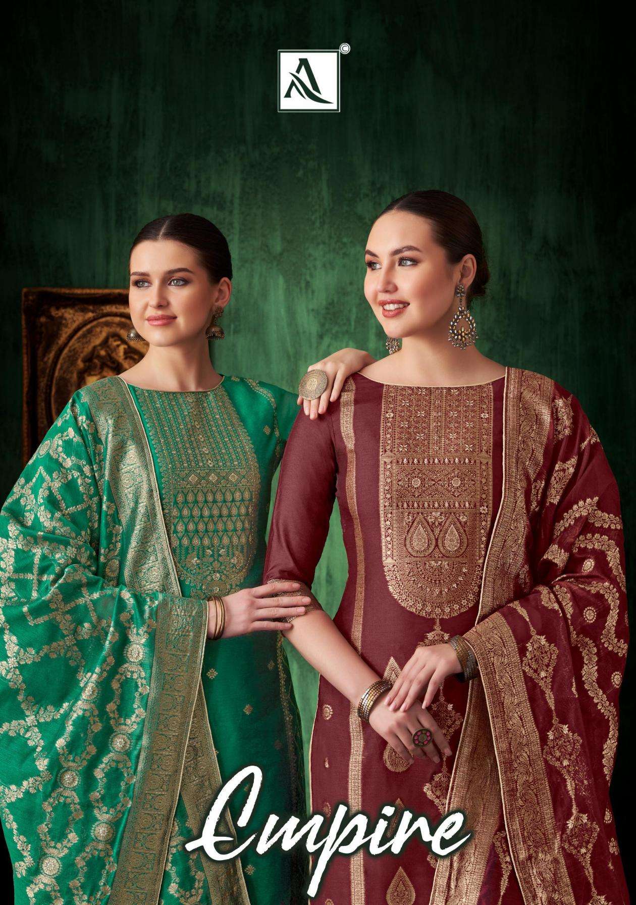 alok empire series 1730001 to 1730006 weave jacquard modern pakistani salwar kameez in wholesale surat