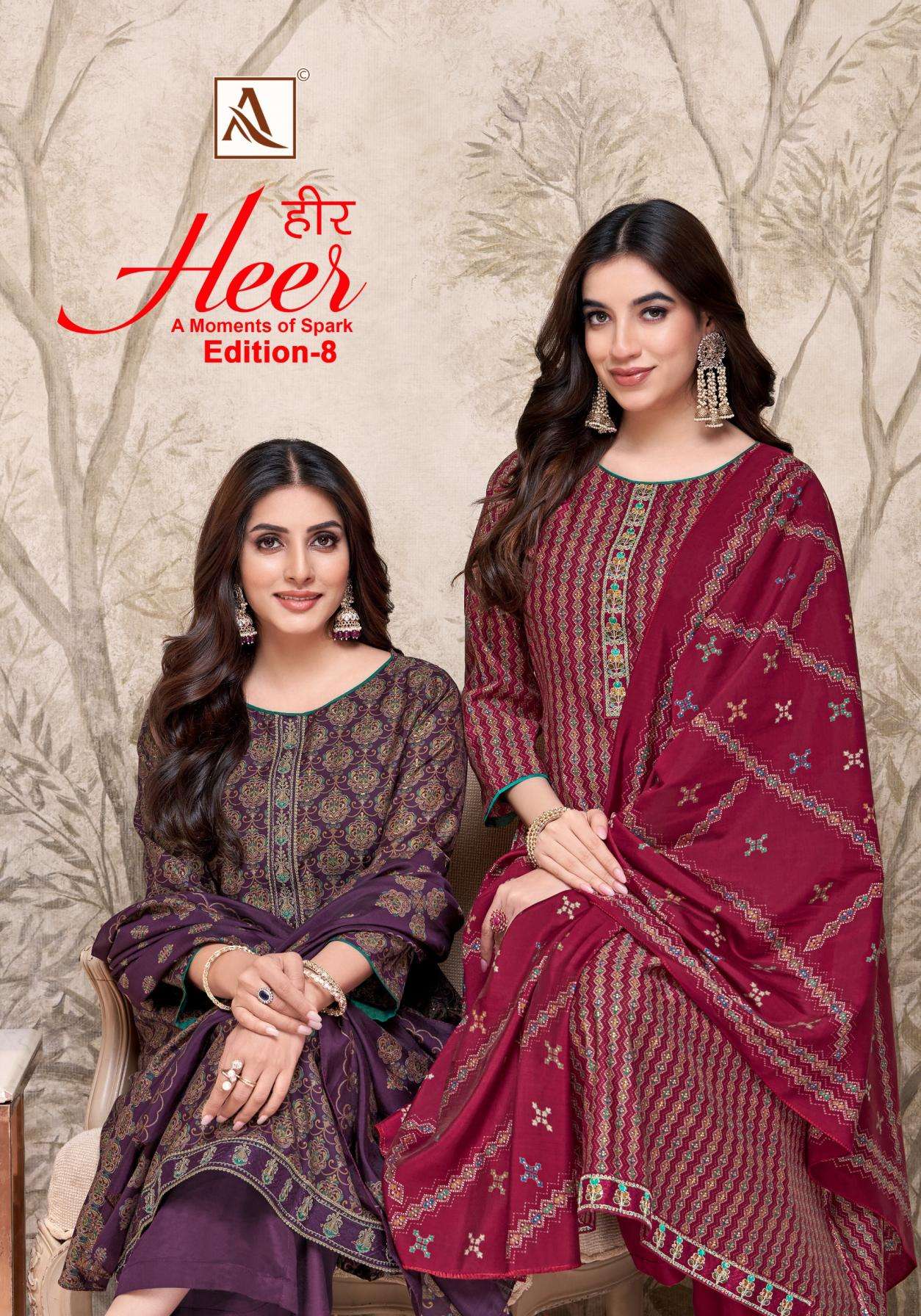 alok heer vol 8 series 203685901 to 203685906 mudaal pakistani print salwar kameez in wholesale surat