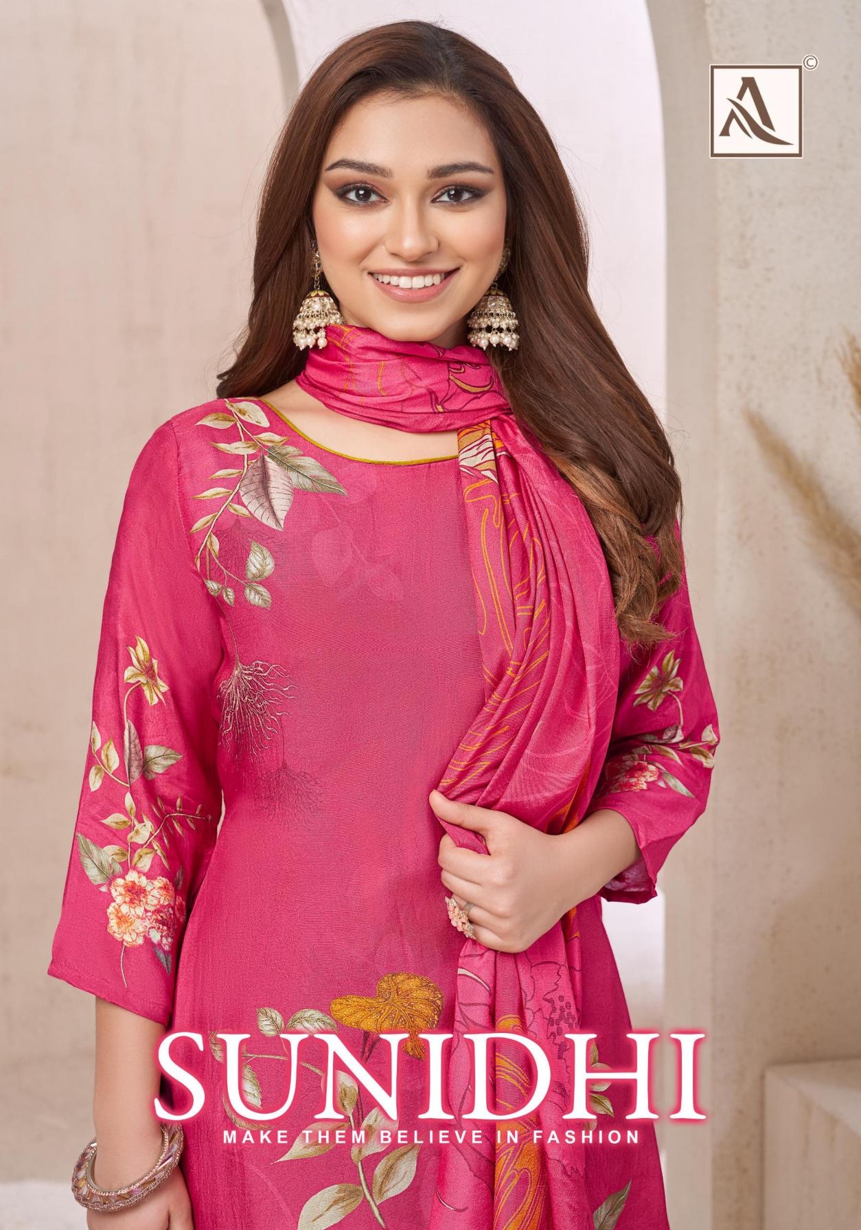 alok launch sunidhi series 197480001 to 197480004 viscose muslin salwar kameez in wholesale surat