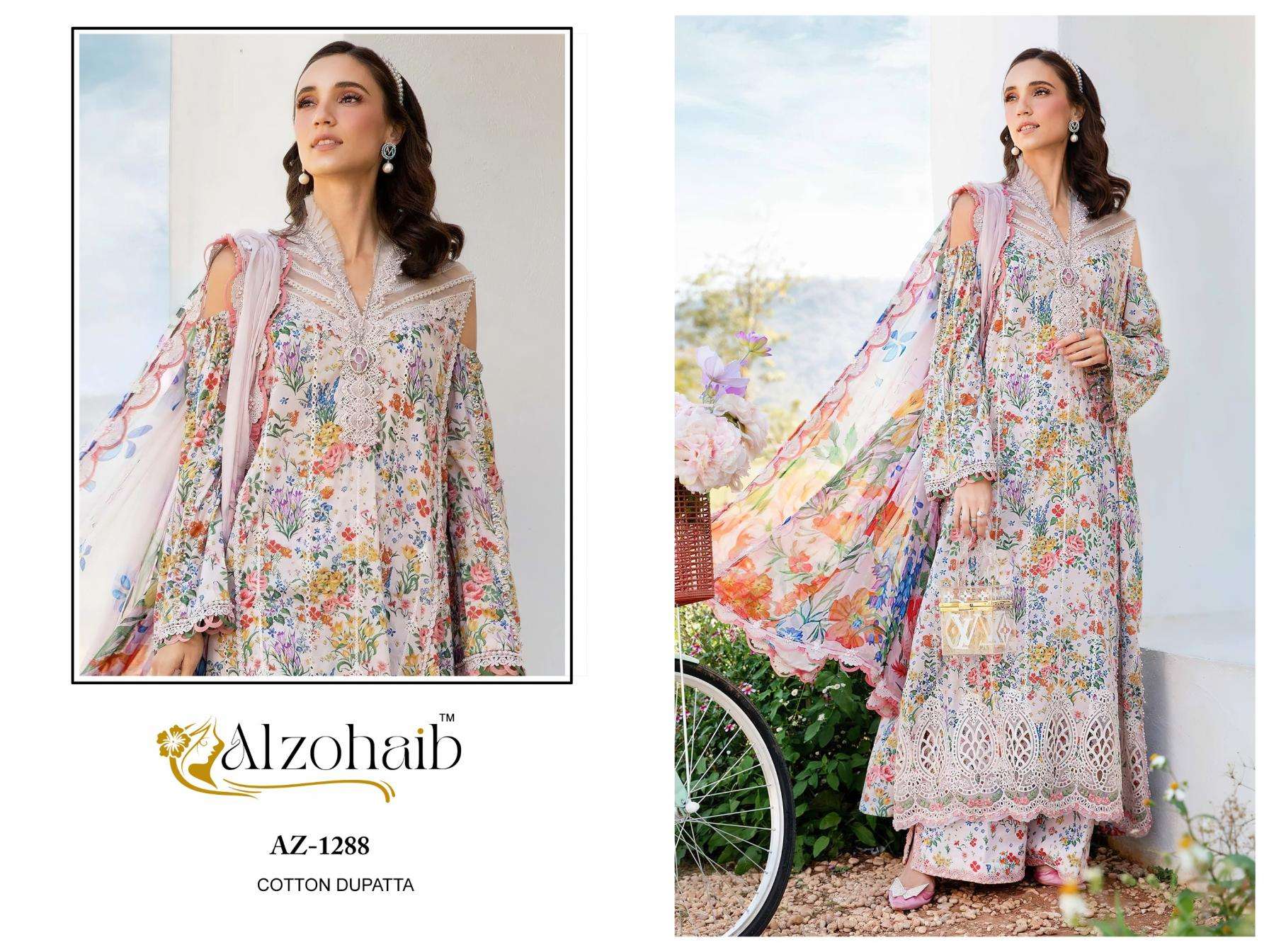 alzohaib 1288-1289 cotton modern pakistani salwar kameez in wholesale surat