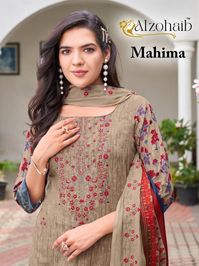 alzohaib mahima series AZ 1262 to 1267 cotton pakistani print suit in wholesale surat