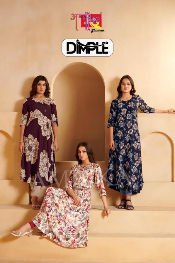 ambika dimple series rayon readymade attractive combo kurti in wholesale surat