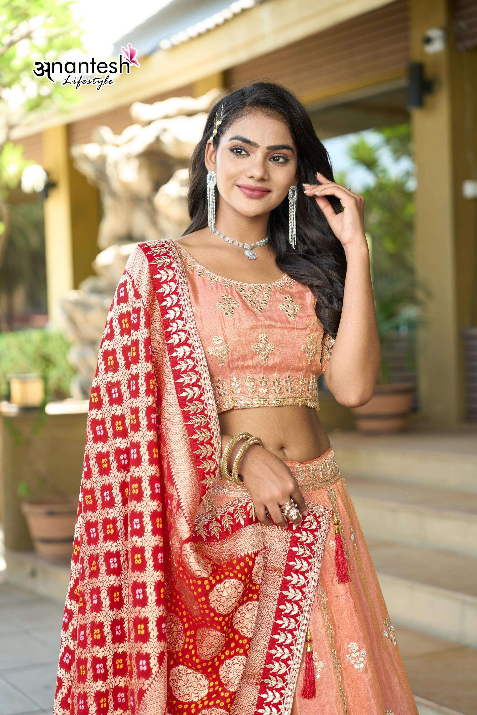 anantesh lifestyle occasions vol 11 series 5041 to 5046 fancy semi stitch cosmos viscose lehenga in wholesale surat