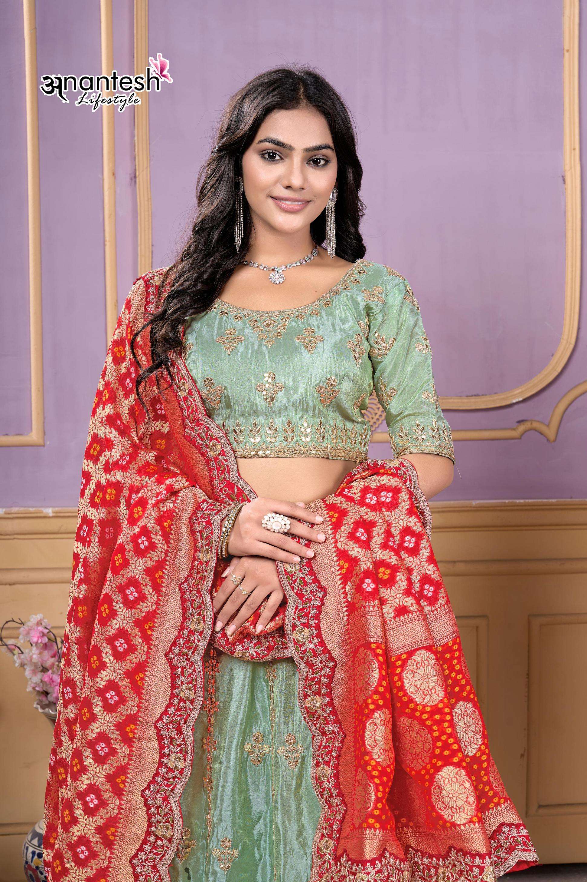anantesh lifestyle occasions vol 12 series 5047 to 5052 fancy semi stitch engagement lehenga in wholesale surat
