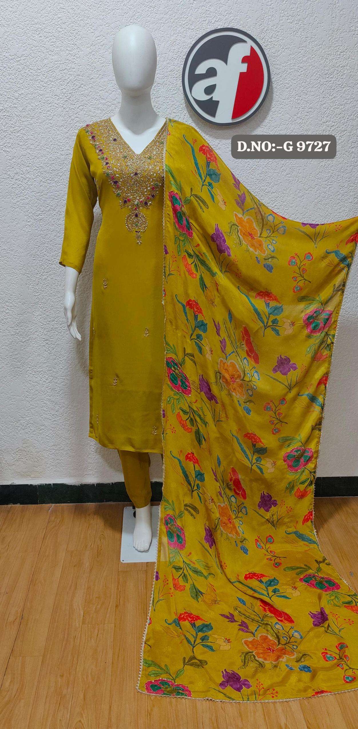 anju fab g 9727 chinon readymade combo set salwar kameez in wholesale surat