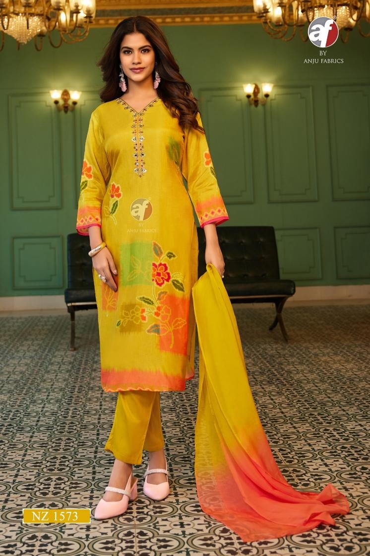 anju fab nz 1573 dola silk party wear combo set readymade suit in wholesale surat