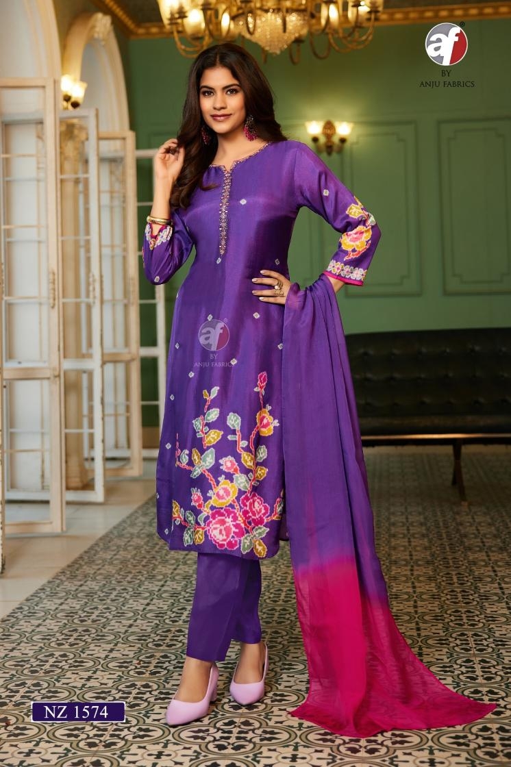 anju fab nz 1574 dola silk exclusive readymade combo suit in wholesale surat