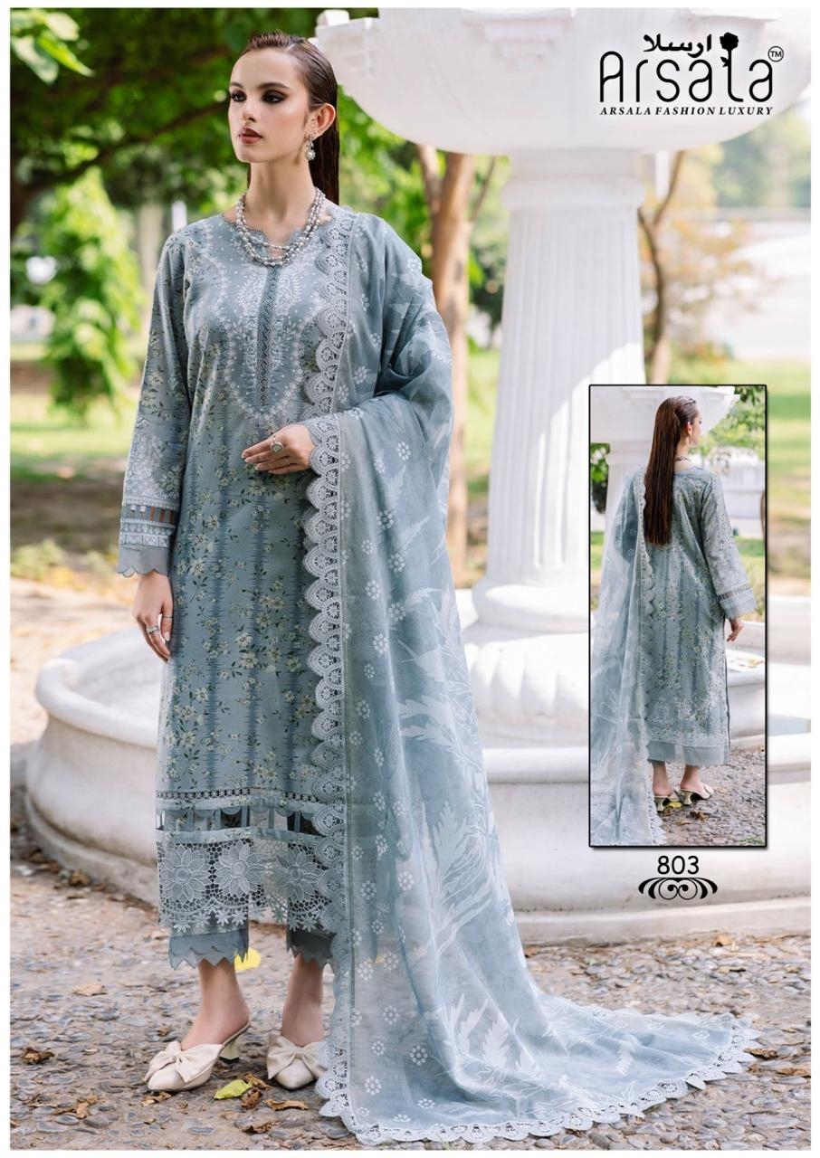 Arsala Amira vol-8 series 801 TO 806 Pure Heavy Lawn Cotton Printed salwar kameez in wholesale surat