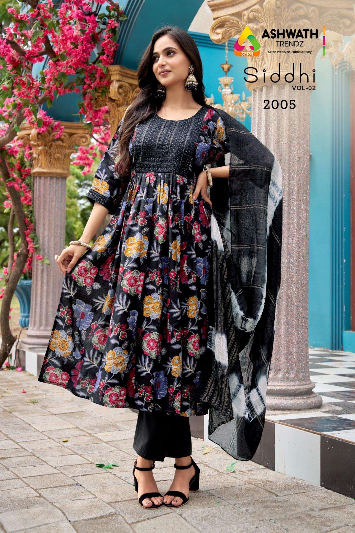 ashwath trendz siddhi vol 2 series 2001 to 2006 roman readymade unique combo suits in wholesale surat