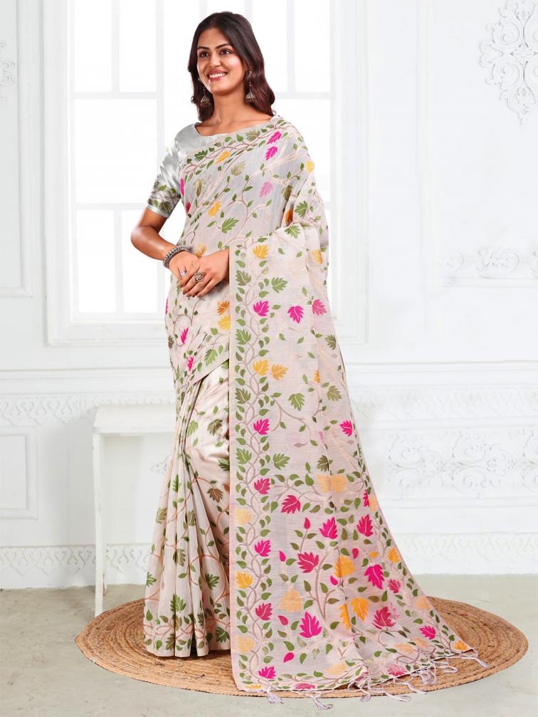 Astita GULBAHAR series 1001 to 1006 fancy designer linen Cotton fabric saree in wholesale surat