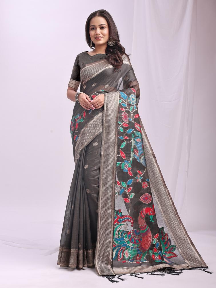 Astita MORNI series 1001 to 1006 linen Cotton fancy designer fabric saree in wholesale surat