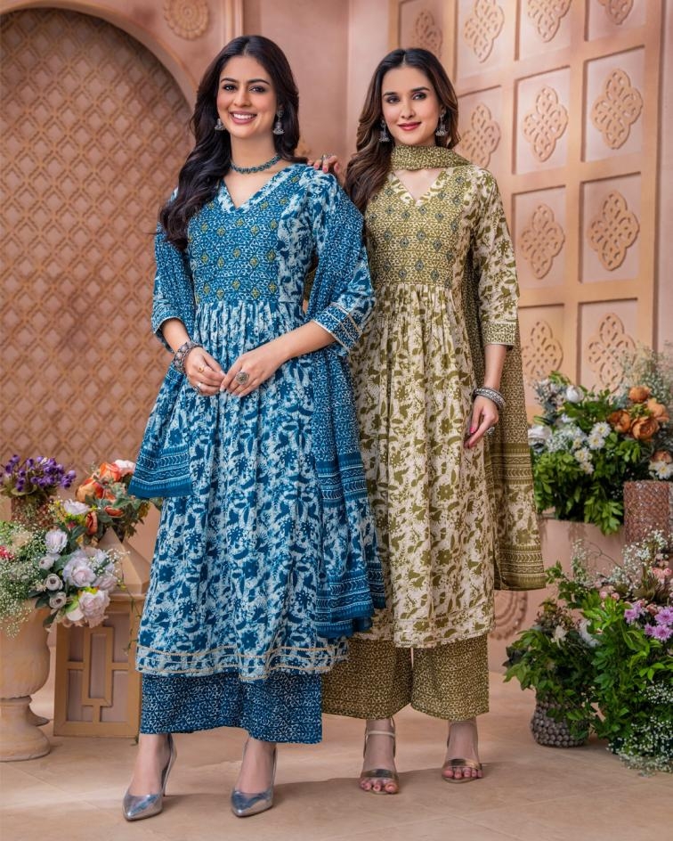 avichal creation 1037 readymade cotton print combo suit in wholesale surat