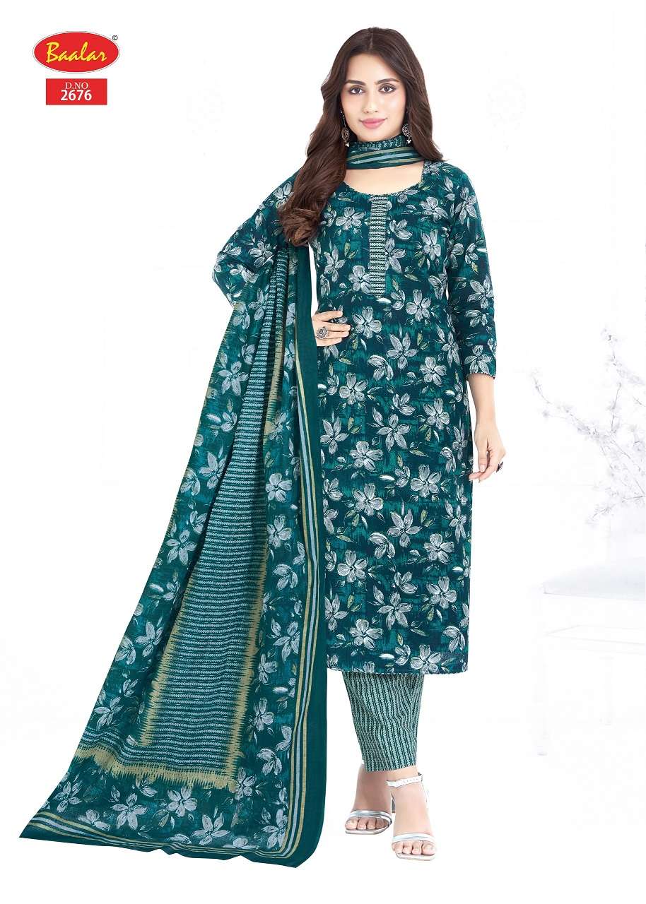 Baalar Aleena Vol-26 series 2673 to 2684 Heavy Cotton Printed salwar kameez in wholesale surat