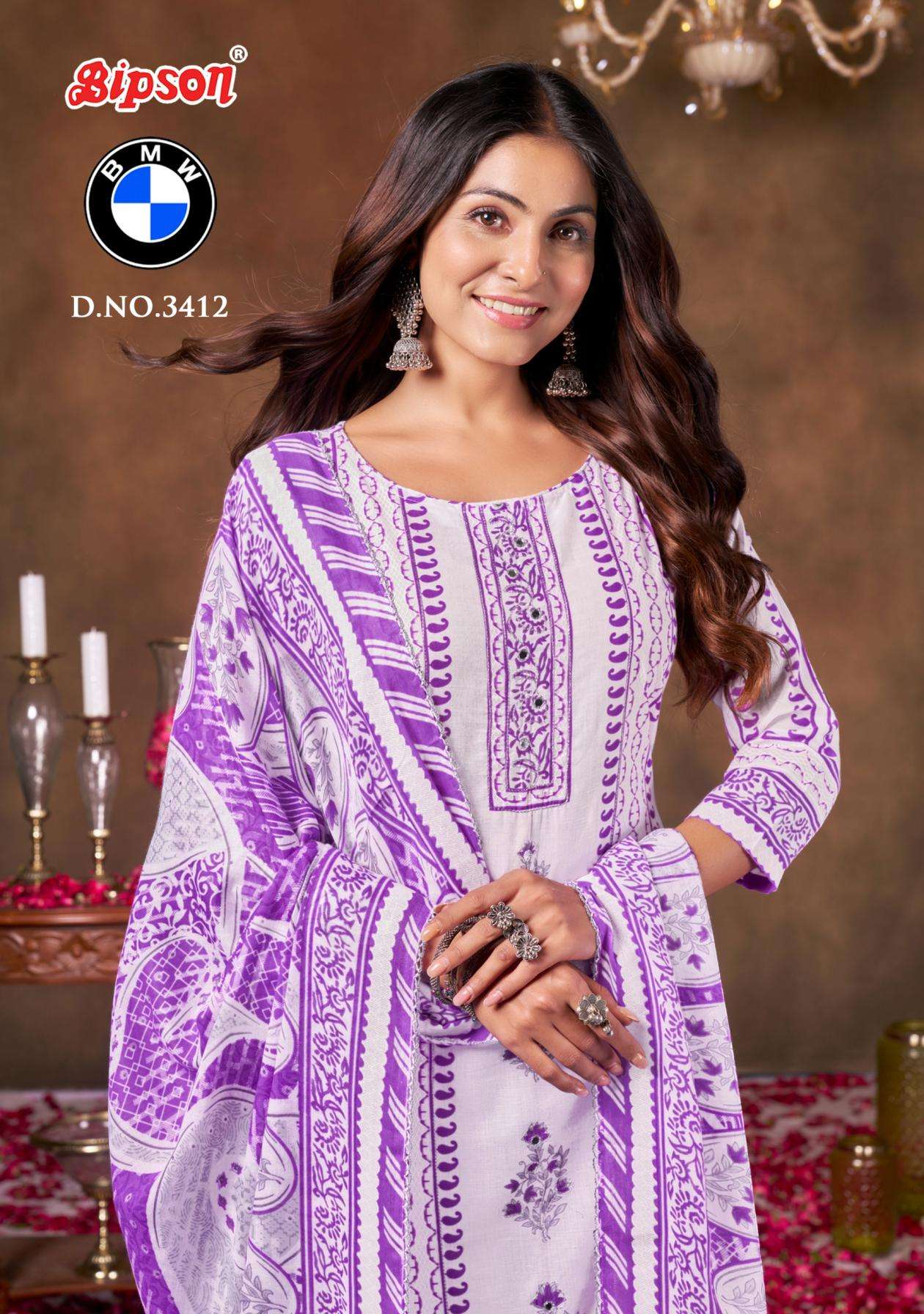 bipson prints bmw 3412 A to D cotton hit design salwar kameez in wholesale surat