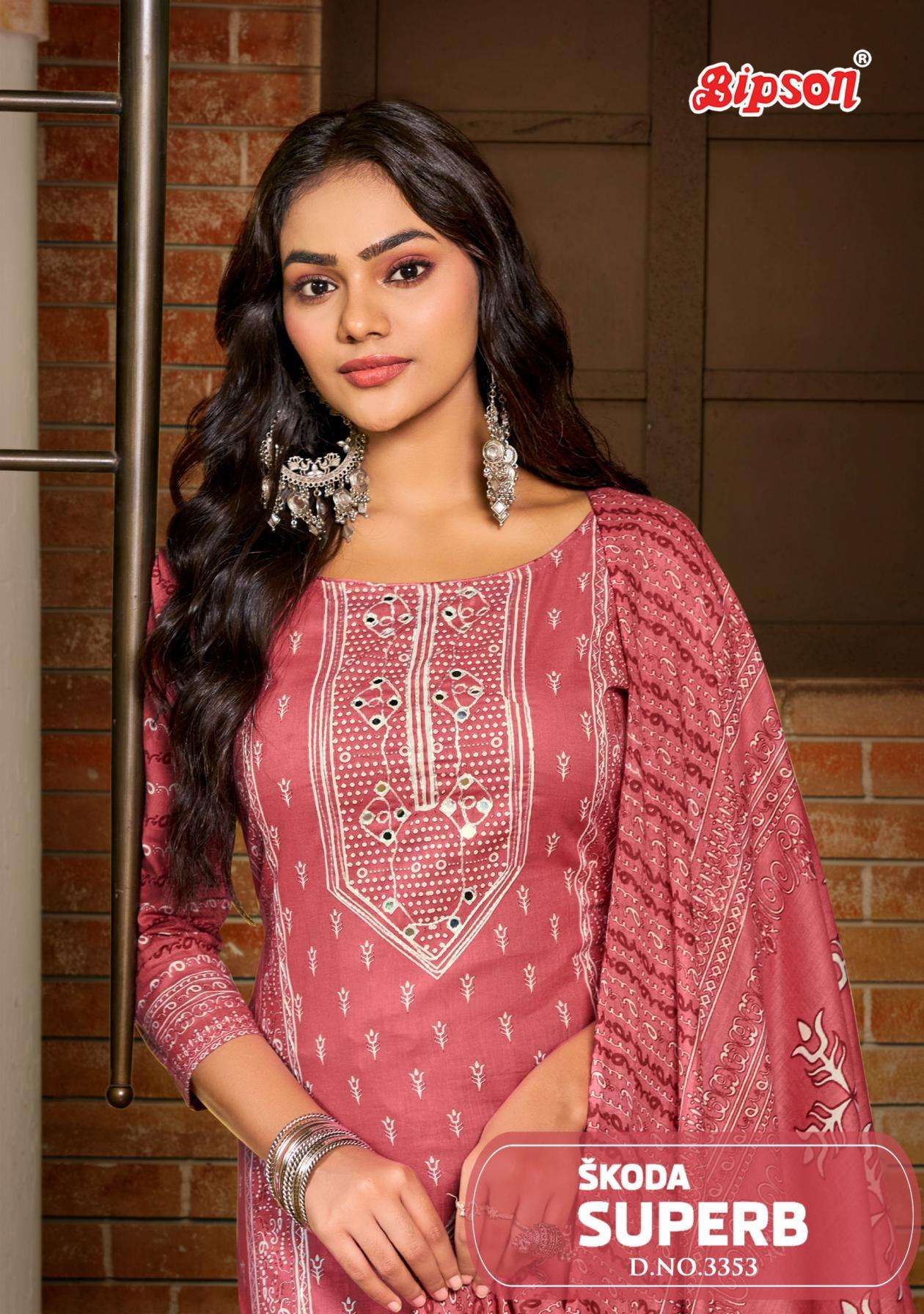 bipson prints skoda superb 3353 hit design cotton salwar suits in wholesale surat