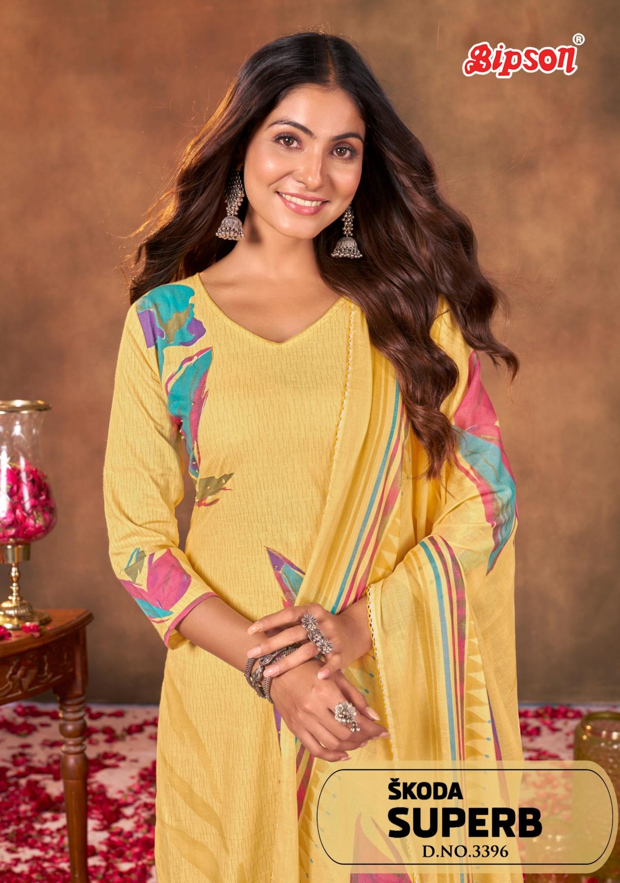 bipson prints skoda superb 3396 cotton daily wear salwar kameez in wholesale surat