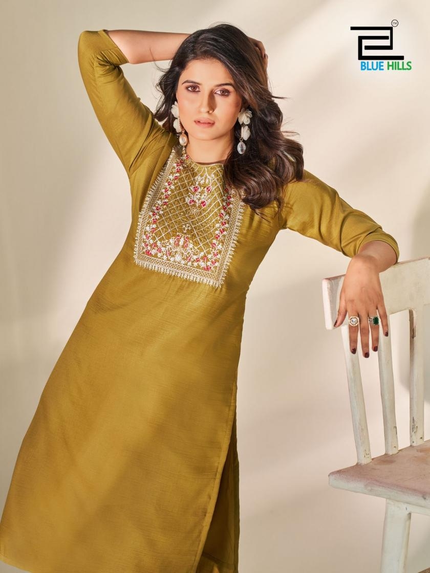 blue hills sonia series 1001 to 1004 silk readymade elegance kurti in wholesale surat
