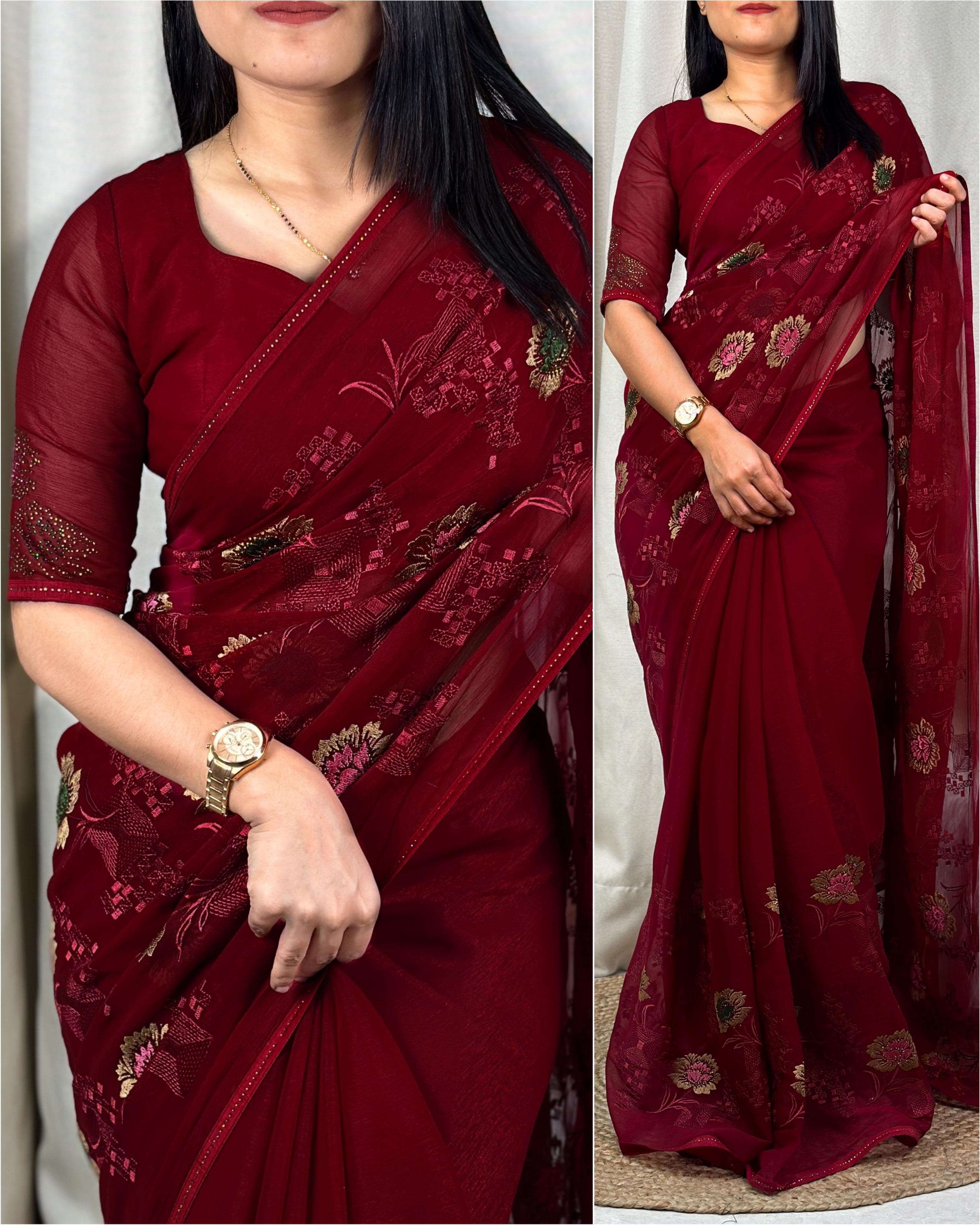 BT-56 zareen Sitara chiffon wholesale saree