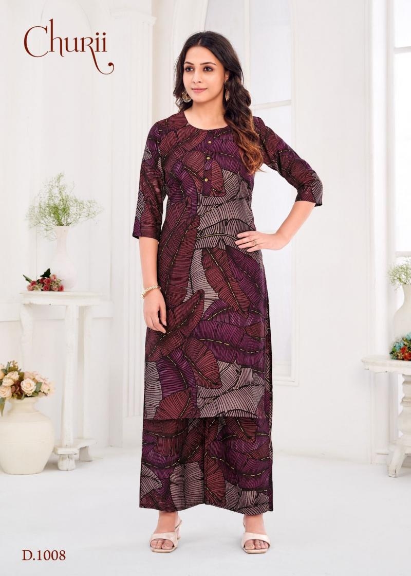 churii daisy series 1001 to 1018 readymade unique vatican print combo set kurti with pant in wholesale surat