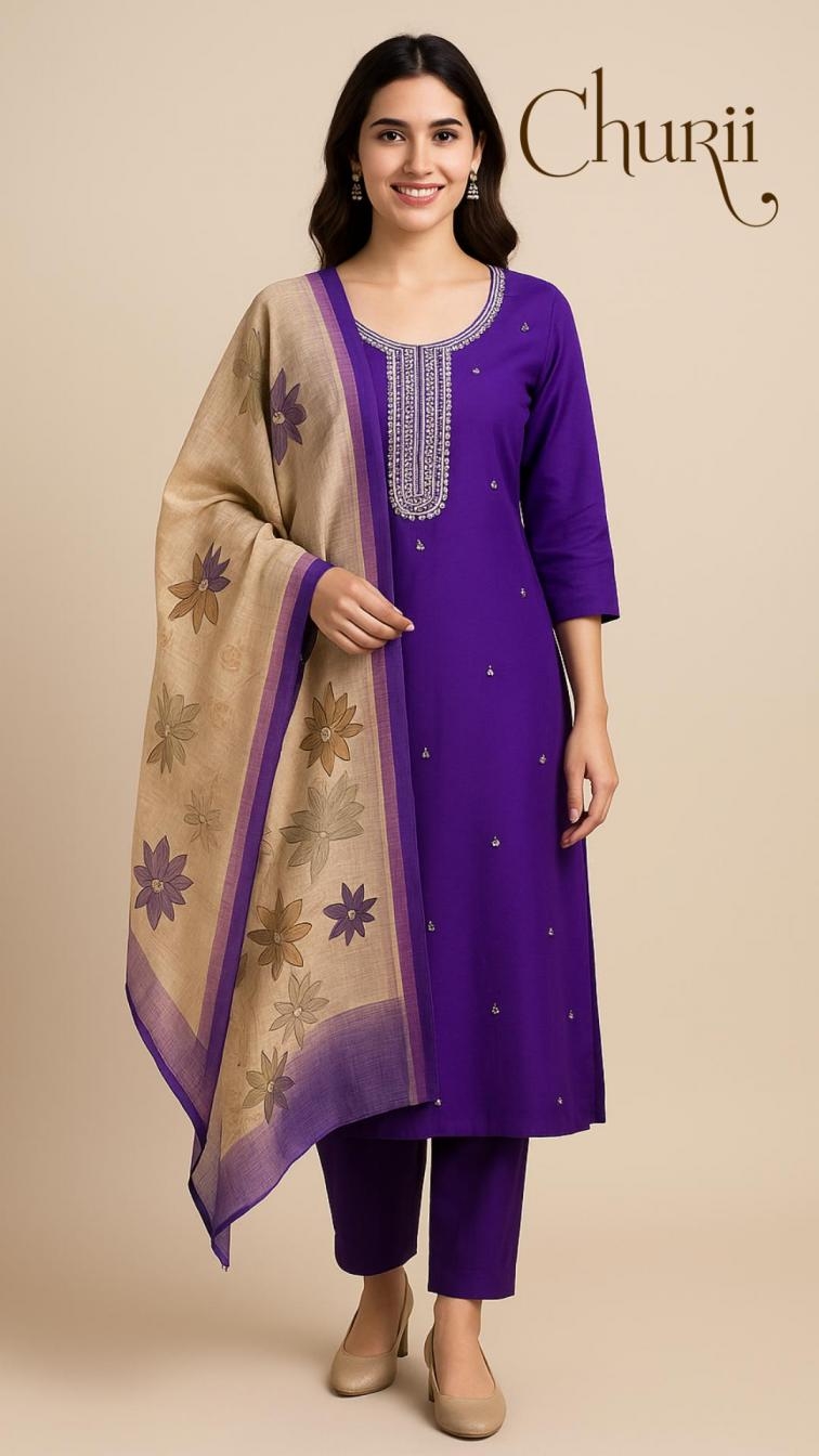 churii satranga german roman classic look full stitch suit for womens