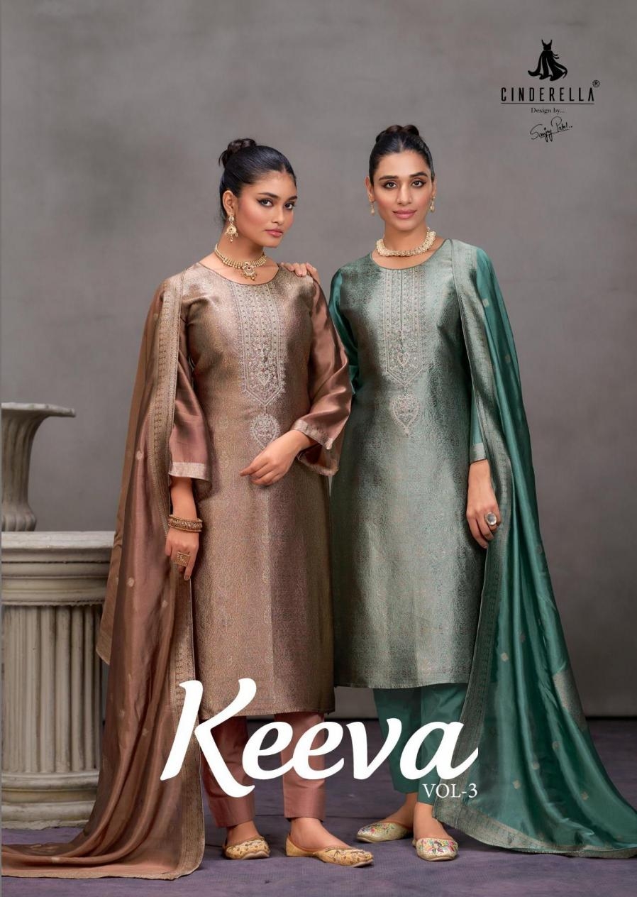 cinderella keeva vol 3 series 2201 to 2204 banglory silk jacquard modern salwar kameez in wholesale surat