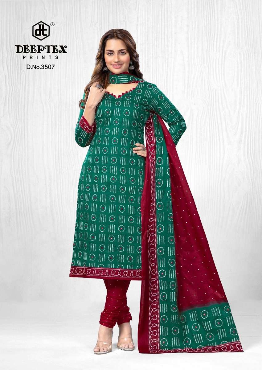 Deeptex Classic Chunnari Vol-35 series 3501 to 3510 Pure Cotton Printed salwar kameez in wholesale surat